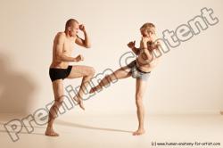 Underwear Martial art Man - Man White Moving poses Slim Short Blond Dynamic poses Academic